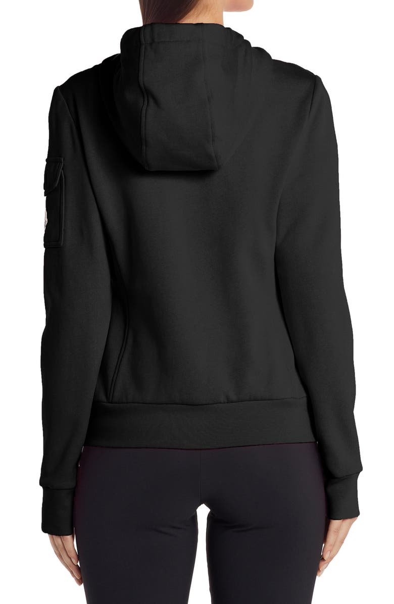 Moncler Quilted Down & Knit Cardigan, Alternate, color, 