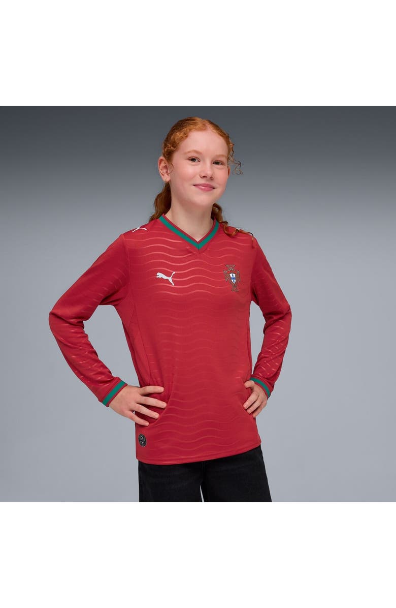 PUMA Youth Puma Red Portugal National Team 2026 Home Replica Long Sleeve Jersey, Main, color, Red