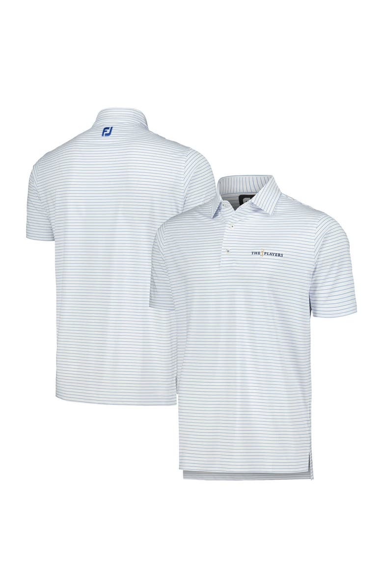 FOOTJOY Men's FootJoy White THE PLAYERS Lisle Classic Stripe ProDry Polo, Main, color, 