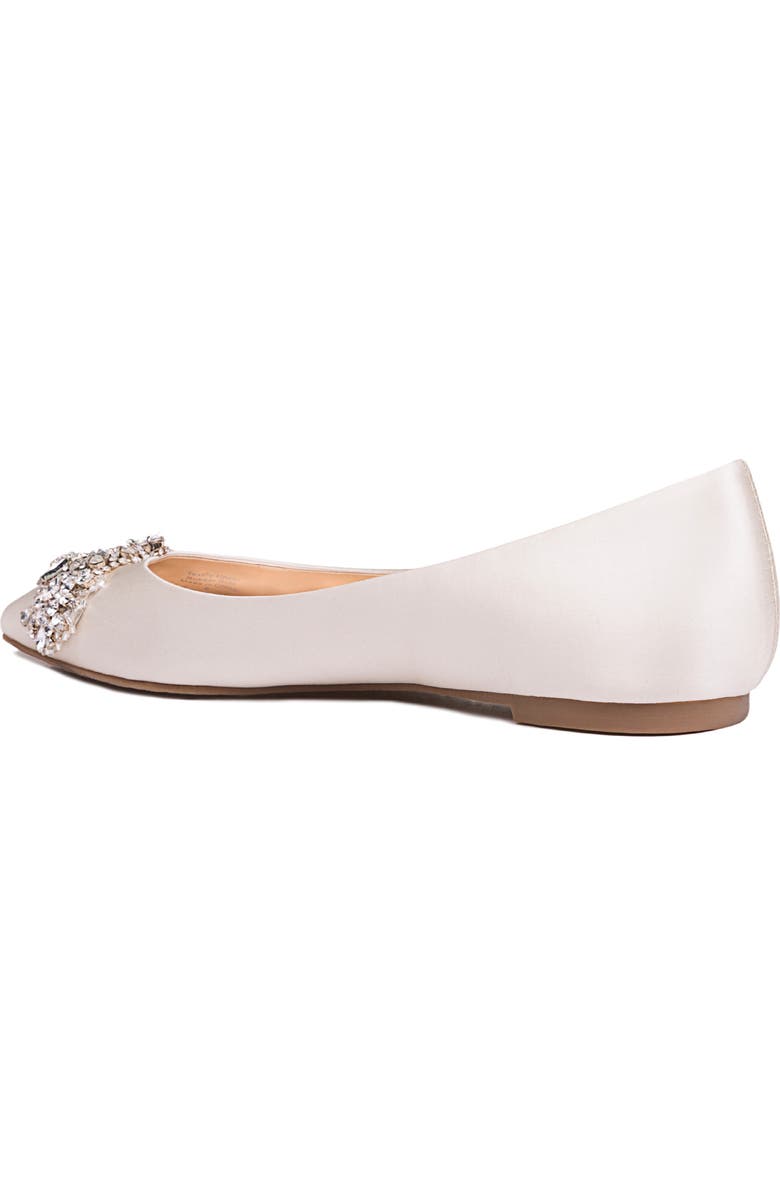 Badgley Mischka Collection Eavan Embellished Satin Flat, Alternate, color,