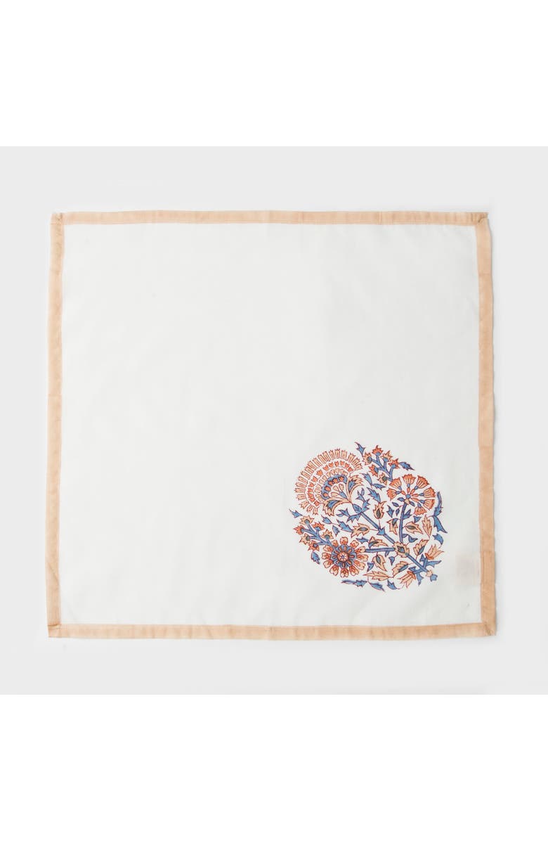Mela Artisans Saffra Hand Block Printed Napkins - Set of 4, Alternate, color, Saffra