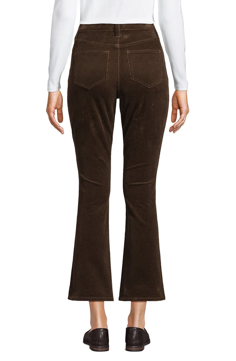 Lands' End High Rise Corduroy Kick Crop Pants, Alternate, color, Rich Coffee