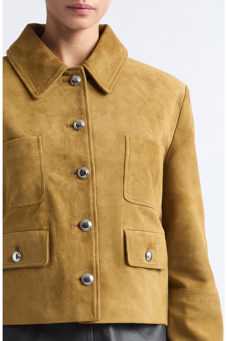 Astley Suede Jacket, Alternate, color, BREEN