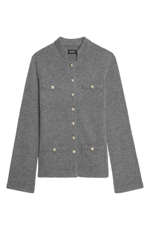 Zadig & Voltaire Womens Anthracite Lucy Wool And Cashmere Cardigan In Gray