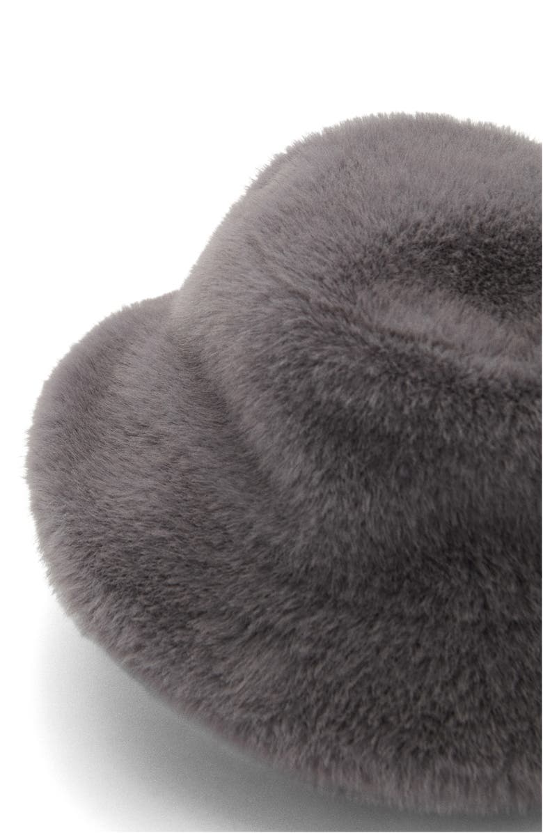 MANGO Faux Fur Bucket Hat, Alternate, color,
