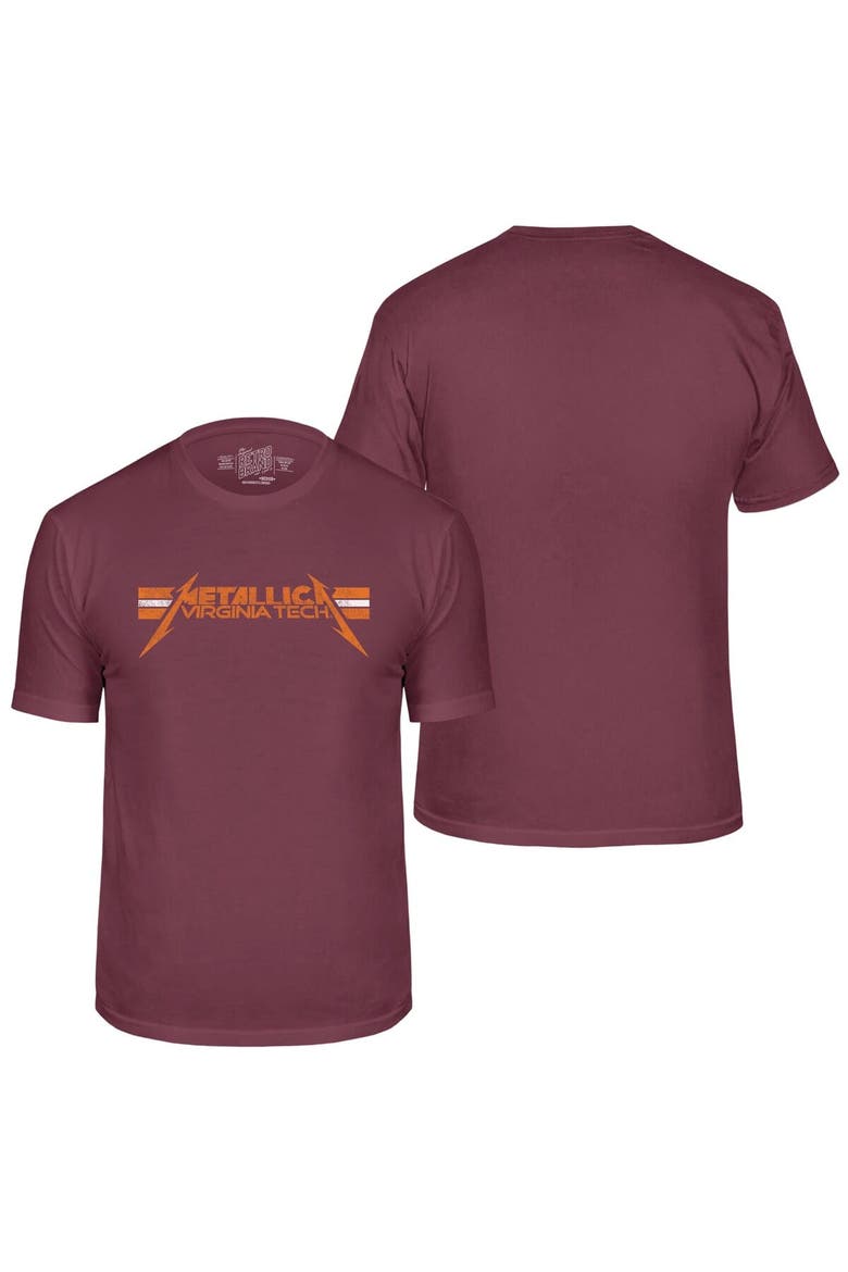 Men's Original Retro Brand Maroon Virginia Tech Hokies Metallica Retro T-Shirt, Main, color, Maroon