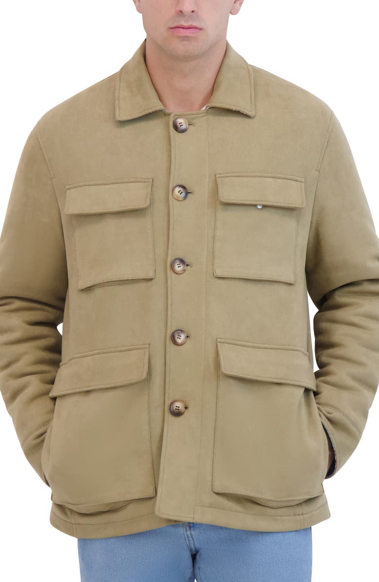 Robert Graham Faux Suede Safari Jacket, Alternate, color, Tan