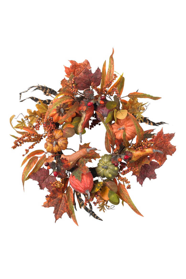24-in Pumpkin & Berry Wreath, Main, color, Autumn