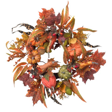 24-in Pumpkin & Berry Wreath