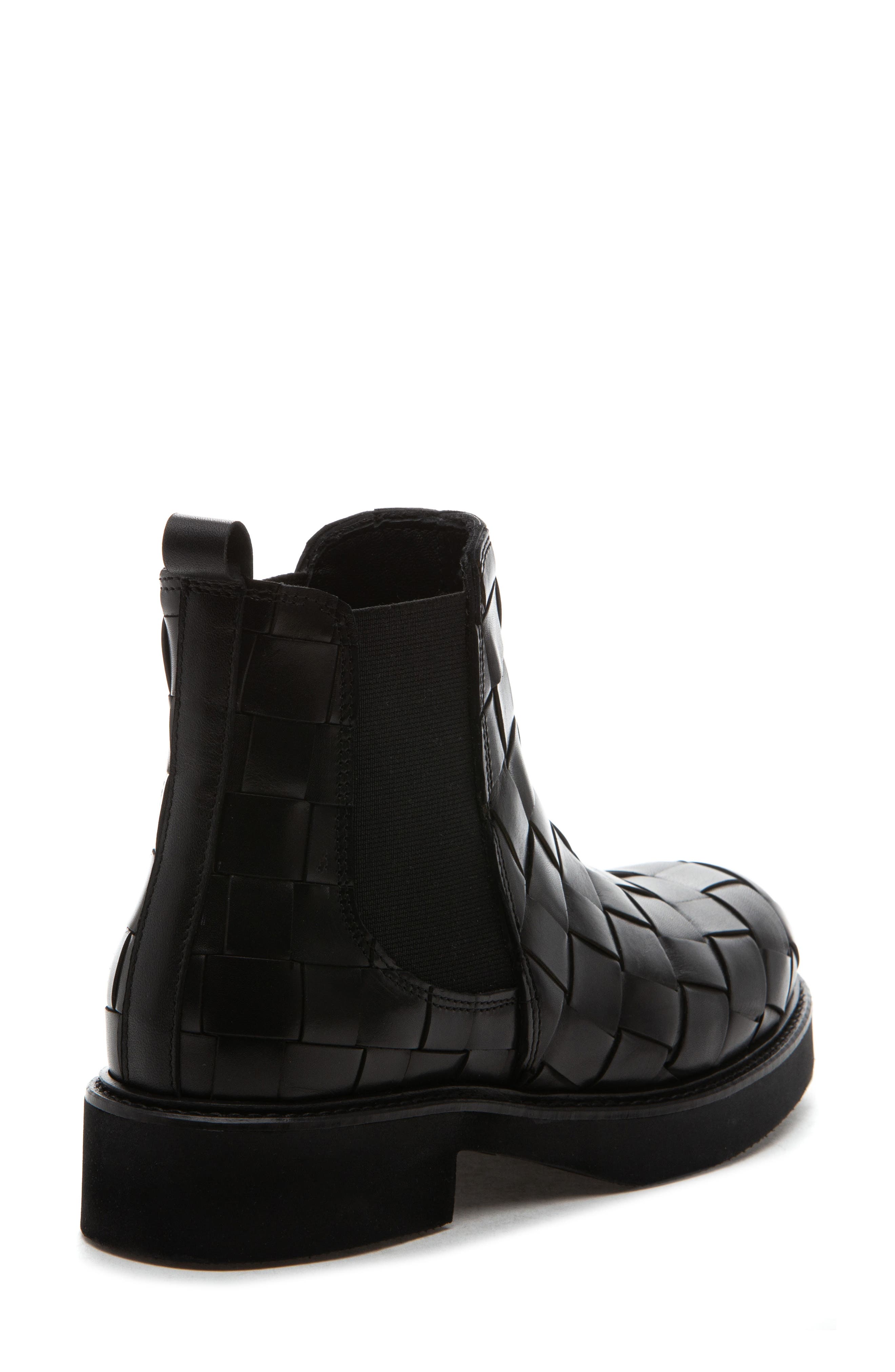 275 Central Nadia Woven Leather Booth, Alternate, color, Black