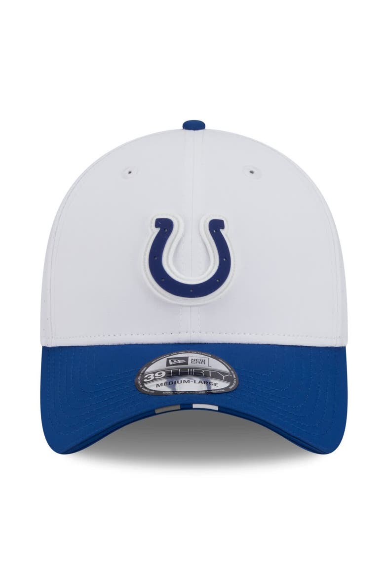 Men's New Era  White/Royal Indianapolis Colts 2025 NFL Training Camp 39THIRTY Flex Hat, Alternate, color, White