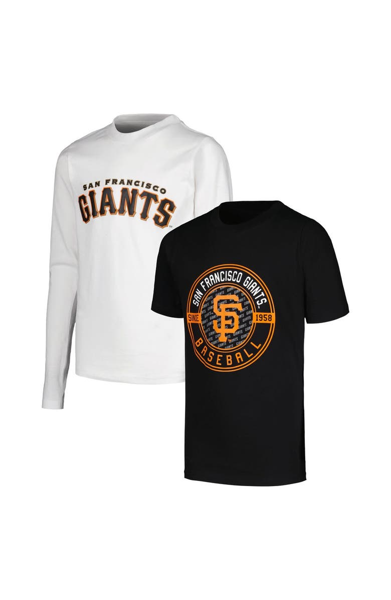 STITCHES Youth Stitches Black/White San Francisco Giants T-Shirt Combo Set, Main, color, 