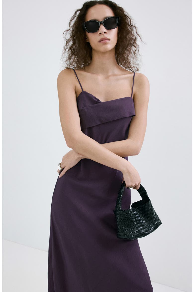 Cross Neck Tie Back Midi Dress, Alternate, color, LILAC