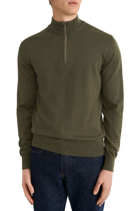 Merino Wool Quarter Zip Sweater