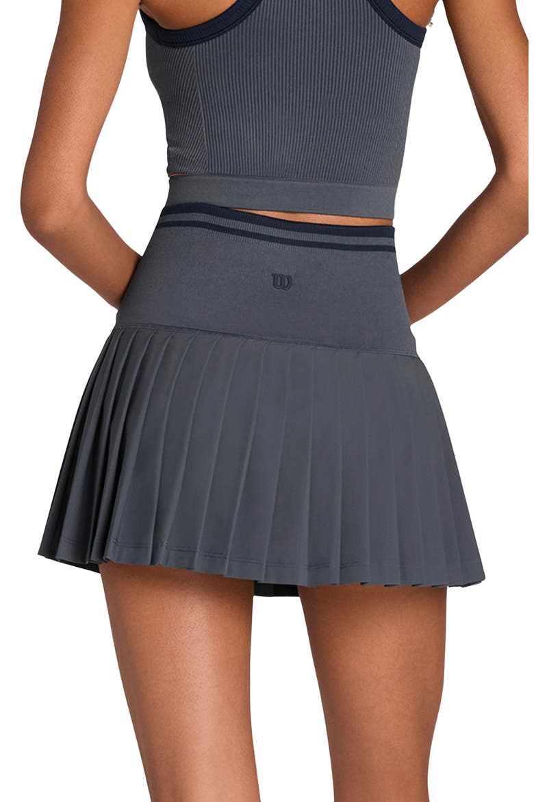 Midtown Perforated Performance Tennis Skirt, Alternate, color, DUSK BLUE