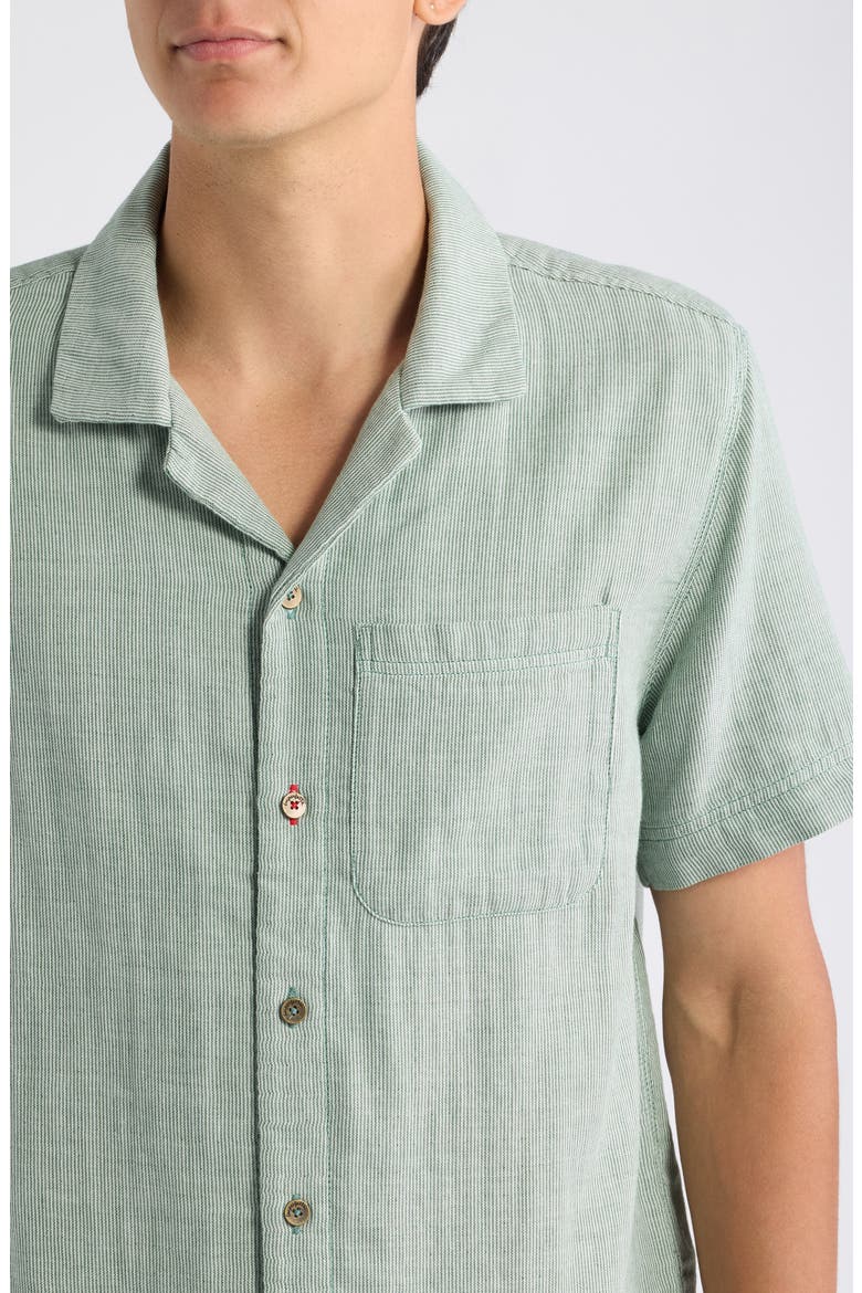 The Cliffs Summer Cloth Camp Shirt, Alternate, color, IRISH RACING GREEN STRIPE
