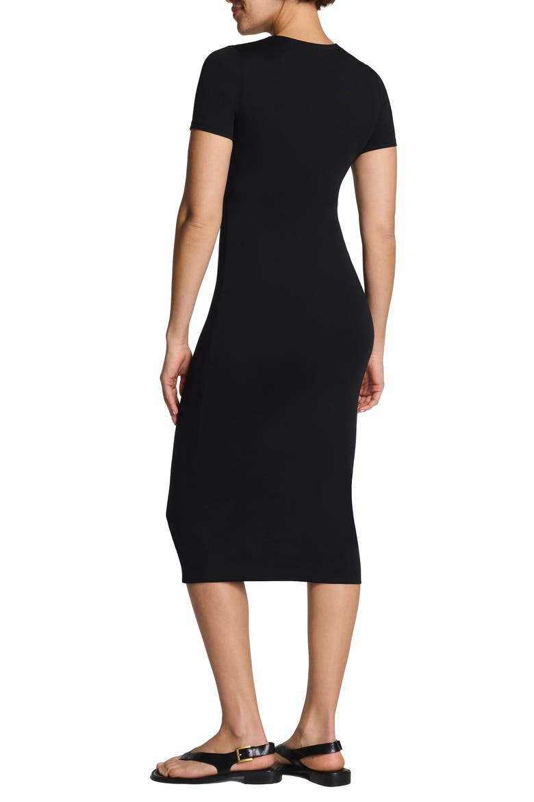 Ponte Crewneck Midi Dress, Alternate, color, CLASSIC BLACK