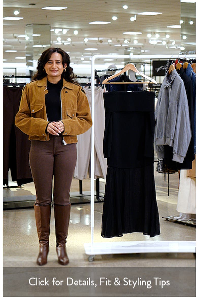 Lidia Mixed Media Off the Shoulder Long Sleeve Dress video