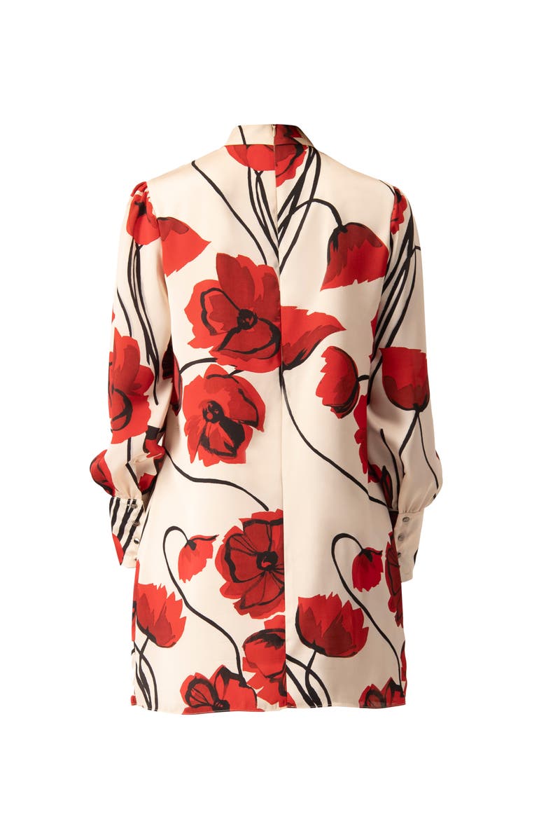 IVONNE Floral Print Mini Dress with Mock Neck, Alternate, color, Ivory-Red