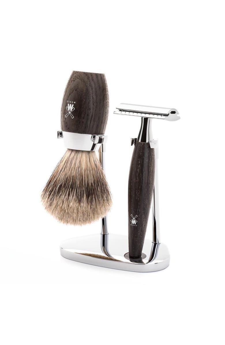 MÜHLE Kosmo Bog Oak 3-Piece Fine Badger 
Safety Razor Shaving Set, Main, color, 