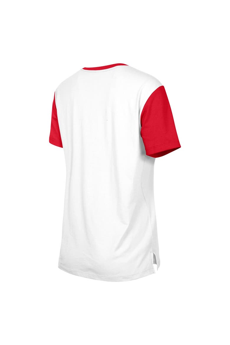 Women's New Era White/Scarlet San Francisco 49ers 3rd Down T-Shirt, Alternate, color, White