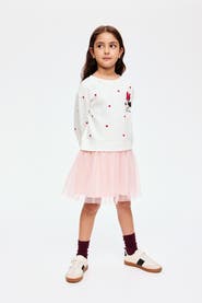 H&M Printed Tulle-skirt Sweatshirt Dress