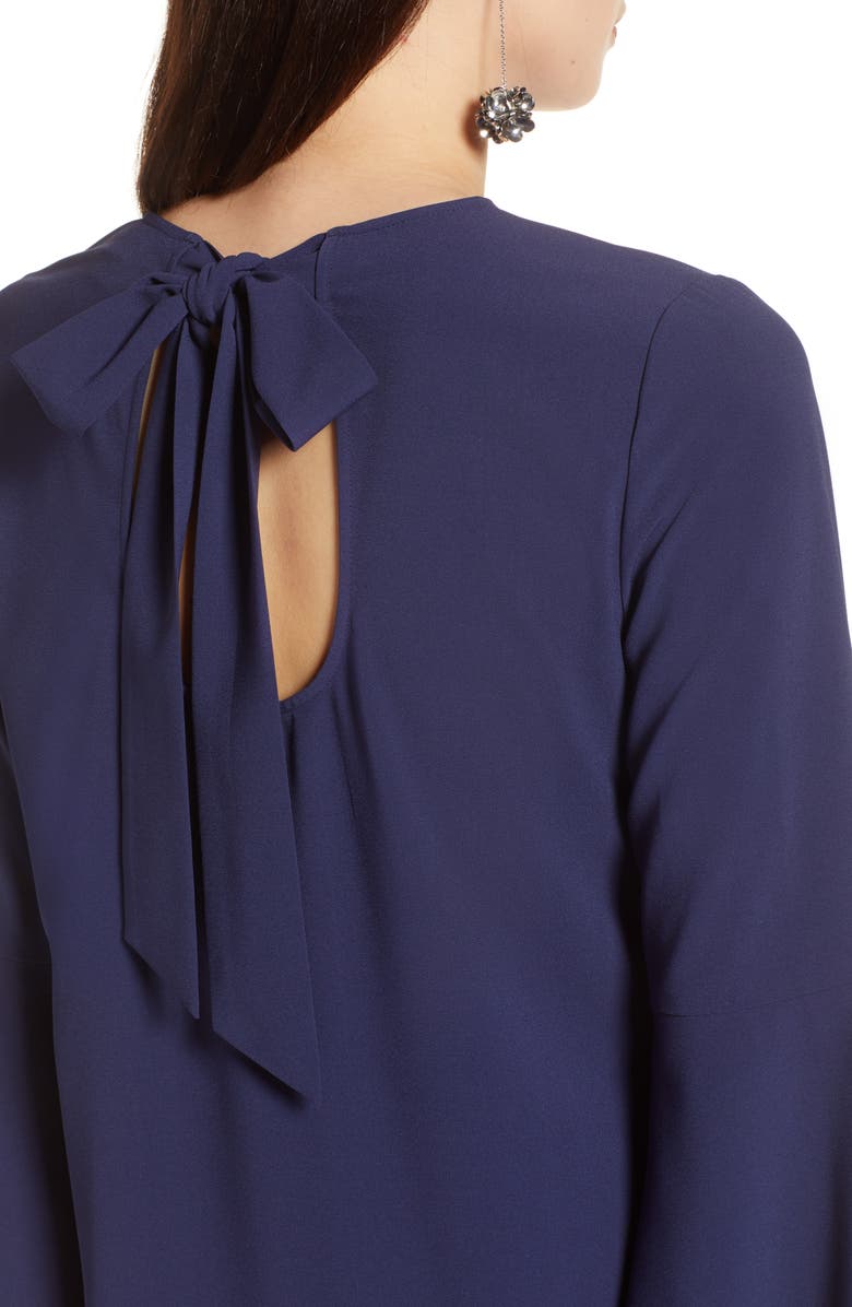 Halogen<sup>®</sup> Bow Back Flare Sleeve Dress, Alternate, color,