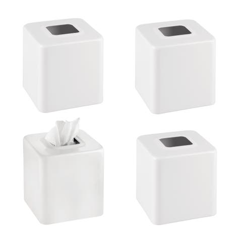 Metal Square Modern Tissue Box Cover Holder for Bathroom,  4 Pack