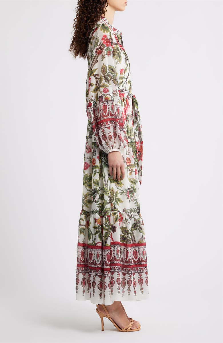 KOBI HALPERIN Lana Floral Print Long Sleeve Dress, Alternate, color, Ivory Multi