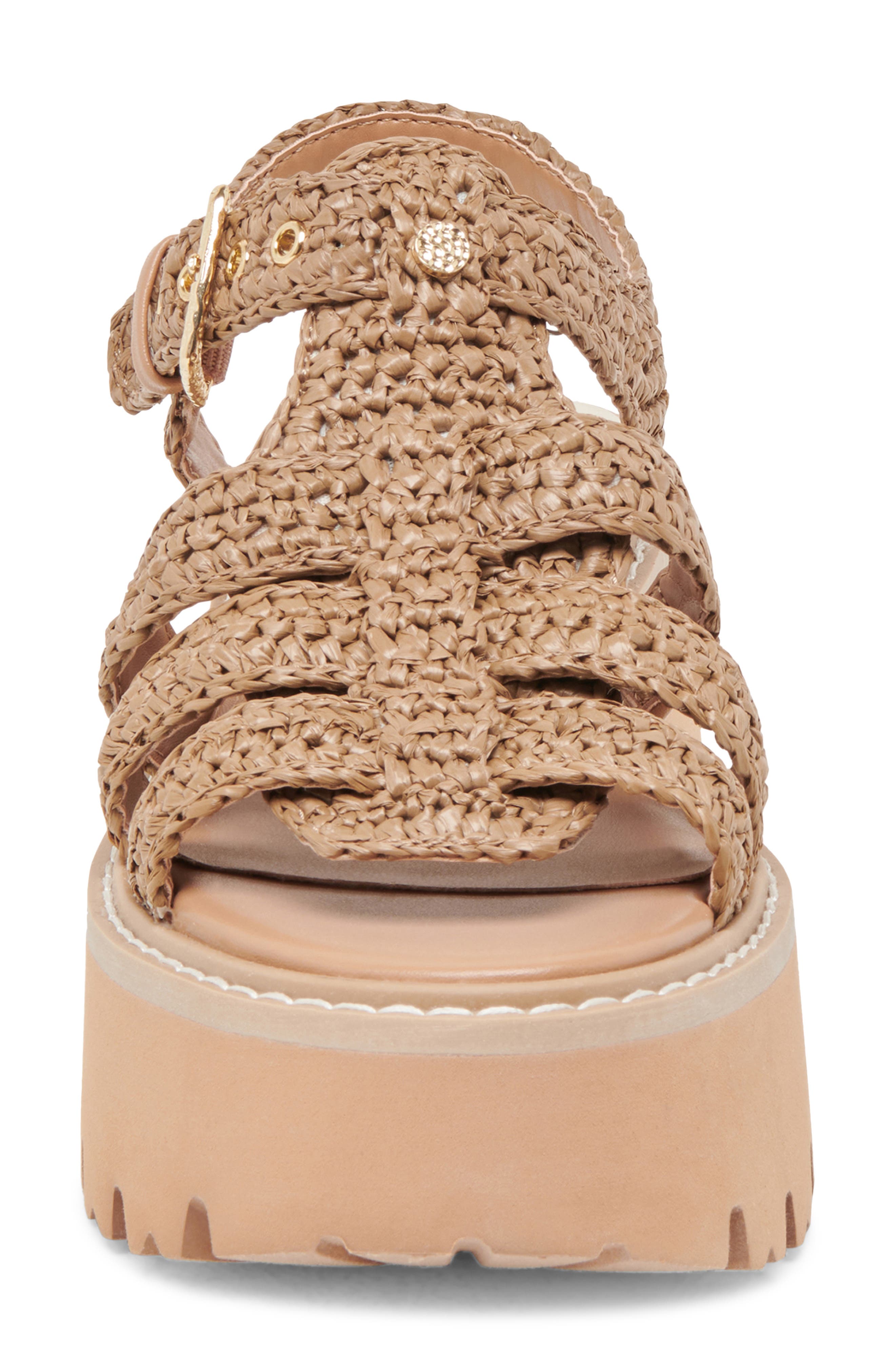 Latice Strappy Sandal, Alternate, color, COCOA KNIT