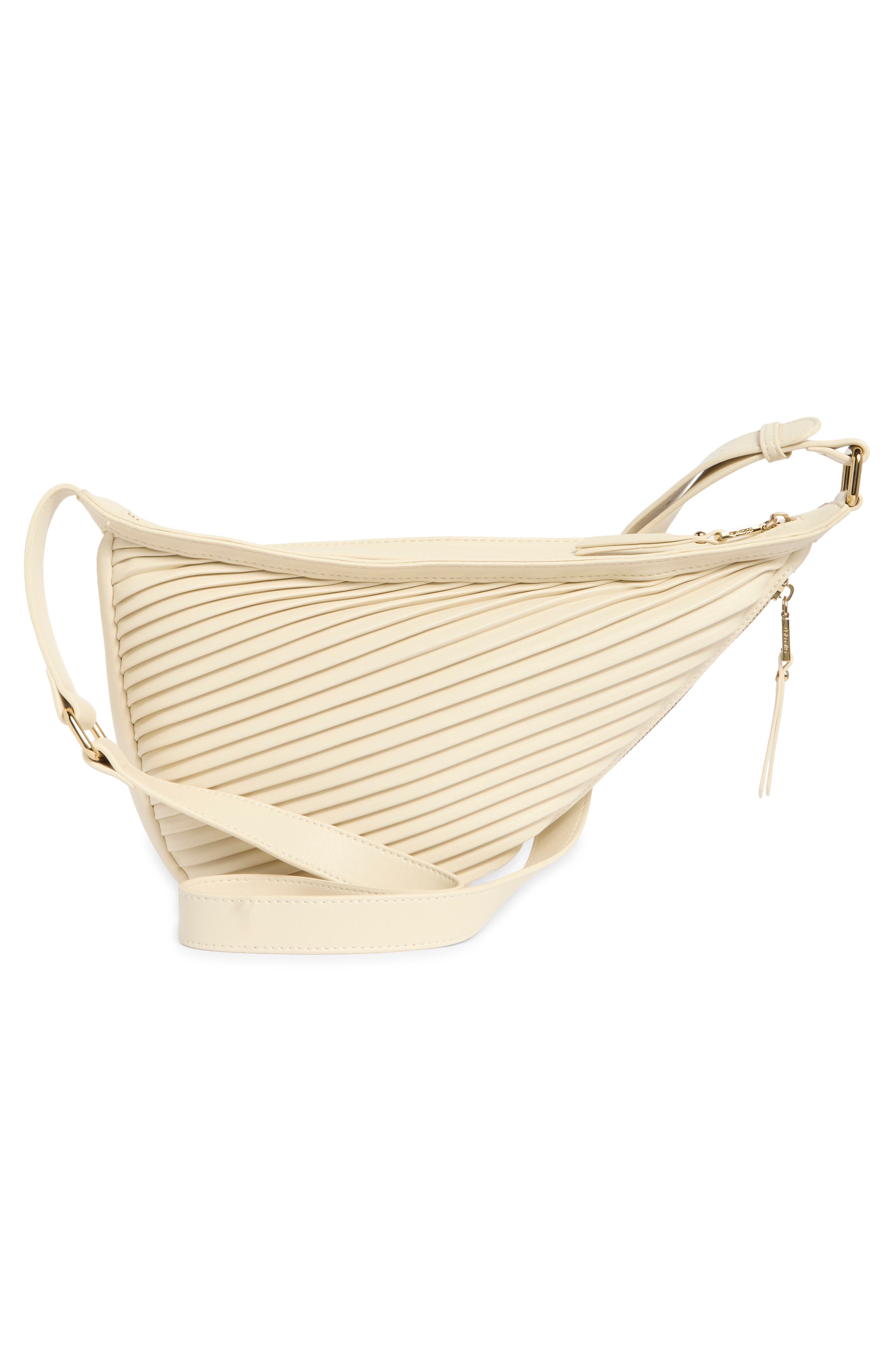 Dolce Vita Pleated Sling Crossbody Bag, Alternate, color, Ivory