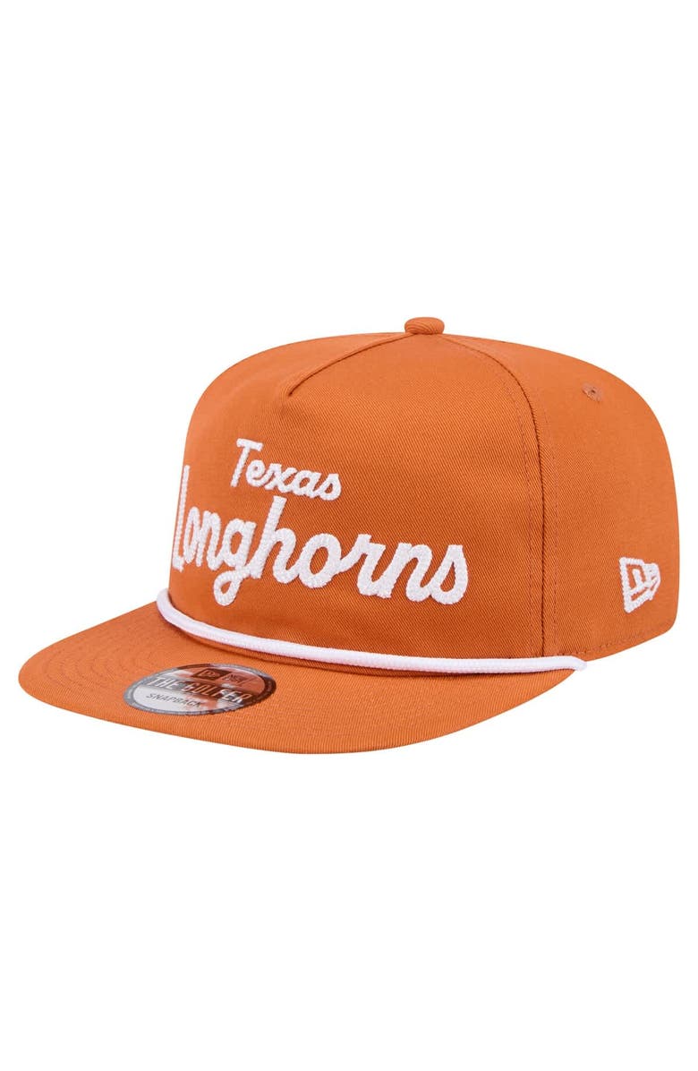 New Era Men's New Era Texas Orange Texas Longhorns Adventure Team Text Golfer Snapback Hat, Alternate, color, 