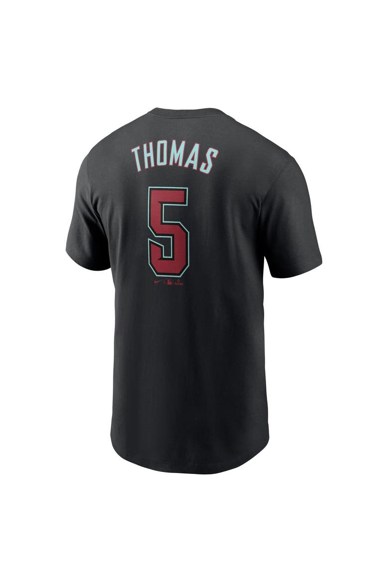 Men's Nike Alek Thomas Black Arizona Diamondbacks 2024 Fuse Name & Number T-Shirt, Alternate, color, Black