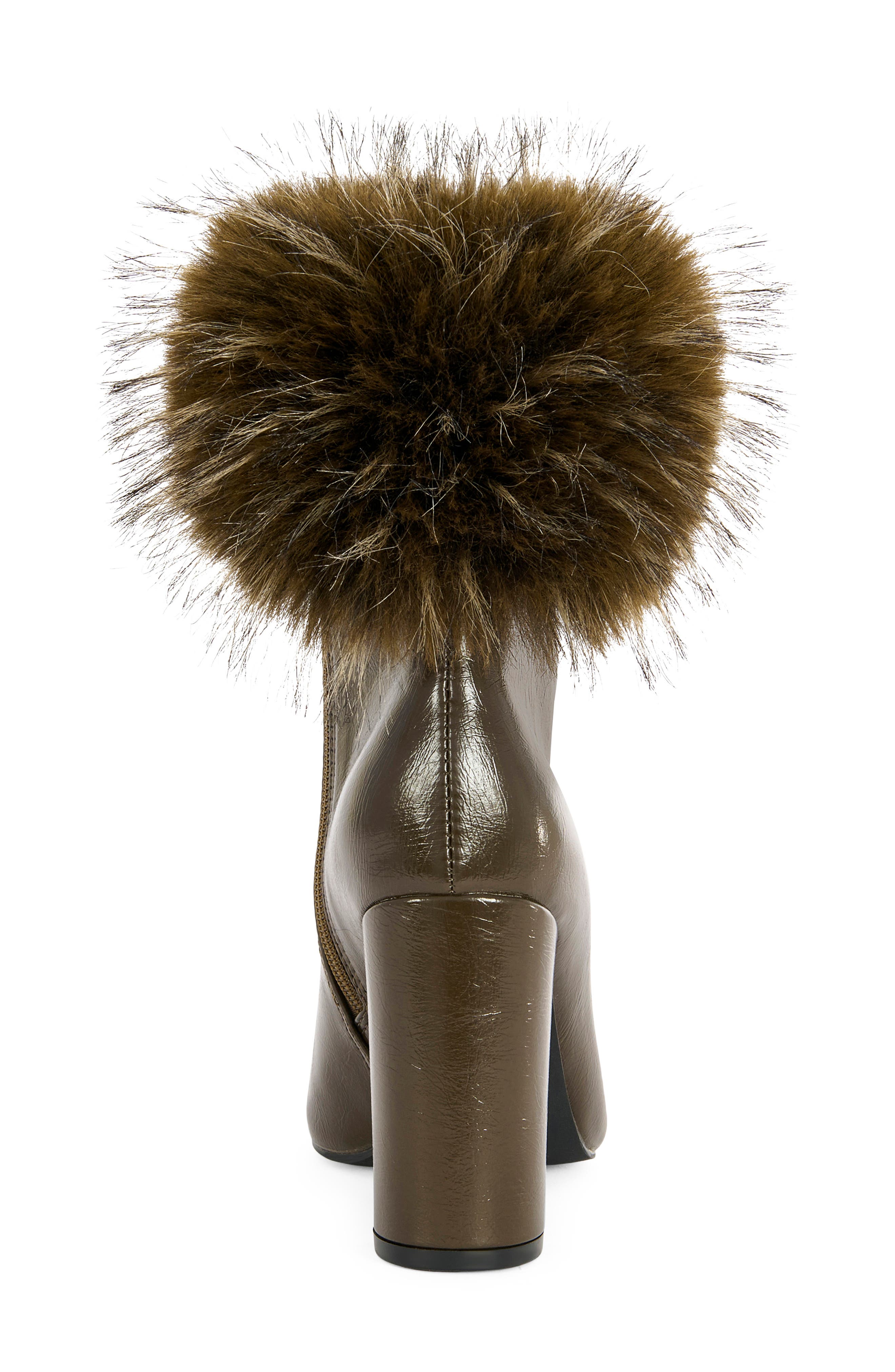 Borough Faux Fur Bootie, Alternate, color, CHOCOLATE