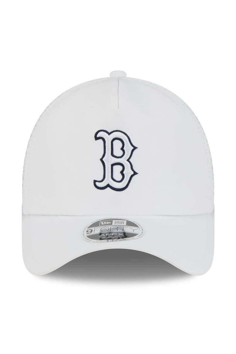 Men's New Era White Boston Red Sox 2026 Batting Practice Apex 9FORTY Adjustable Trucker Hat, Alternate, color, White