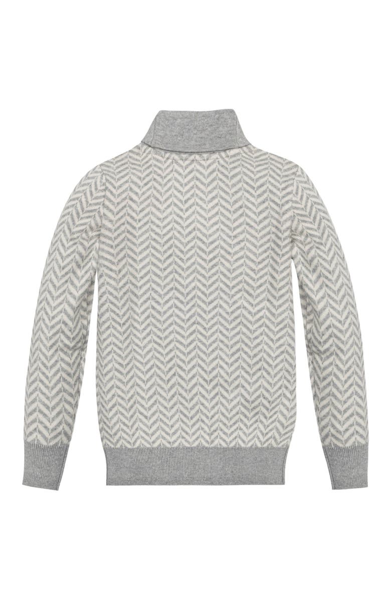 Hope & Henry Baby Boys' Organic Intarsia Shawl Collar Sweater, Infant, Alternate, color, Light Gray Heather Herringbone
