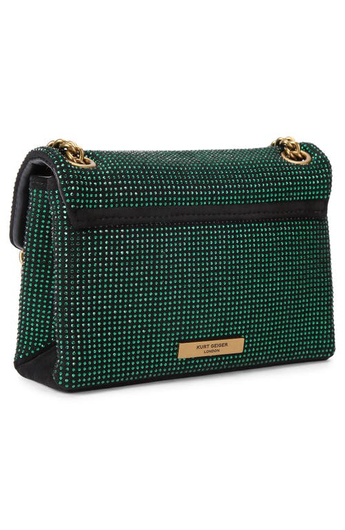 Kurt Geiger London Mini Kensington Embellished Fabric Convertible Crossbody Bag In Green