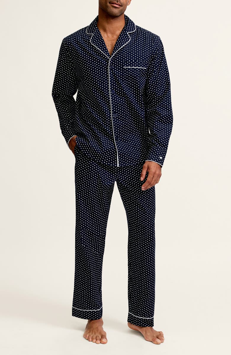 Petite Plume Heart Print Cotton Twill Pajamas, Main, color,