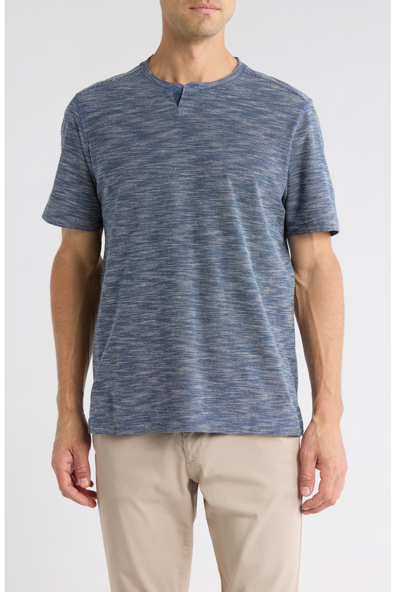 Havana Notch Neck Cotton T-Shirt, Main, color, INSIGNIA BLUE