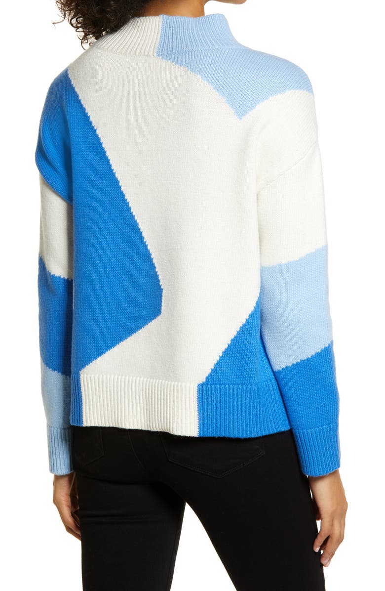 Vince Camuto Intarsia Colorblock Mock Neck Sweater, Alternate, color,