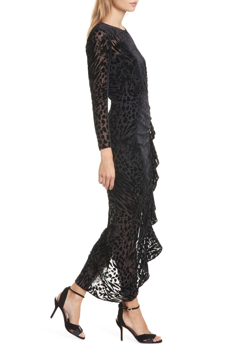Veronica Beard Lala Animal Devoré Long Sleeve Dress, Alternate, color,
