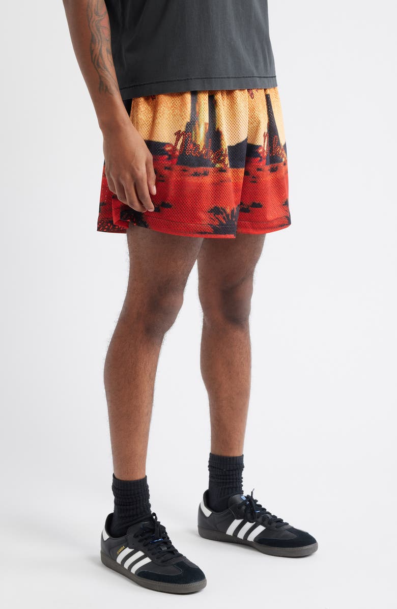 MARKET Desert League Mesh Shorts, Alternate, color, Multi Red