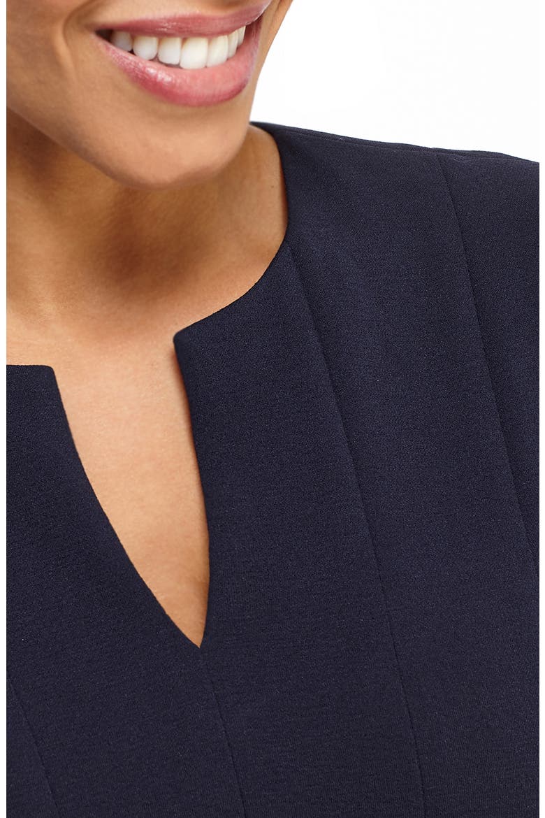 Notch Neck Fit & Flare Dress, Alternate, color, NAVY