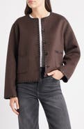 Rails Melanie Leather Whipstitch Wool Blend Jacket