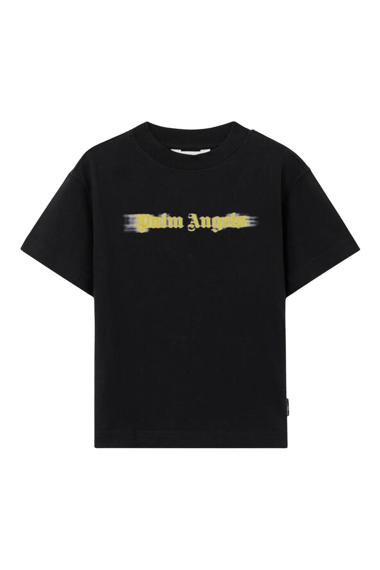 Kids' Blurred Logo Graphic T-Shirt, Main, color, BLACK - OCHER YELLOW
