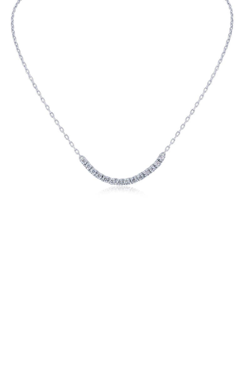 Cubic Zirconia Frontal Necklace, Main, color, SILVER