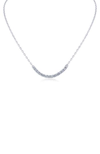 Cz By Kenneth Jay Lane Cubic Zirconia Frontal Necklace In Metallic