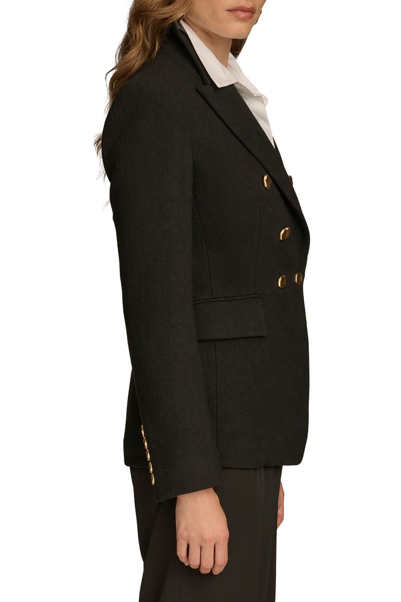Double Breasted Wool Blend Blazer, Alternate, color, BLACK