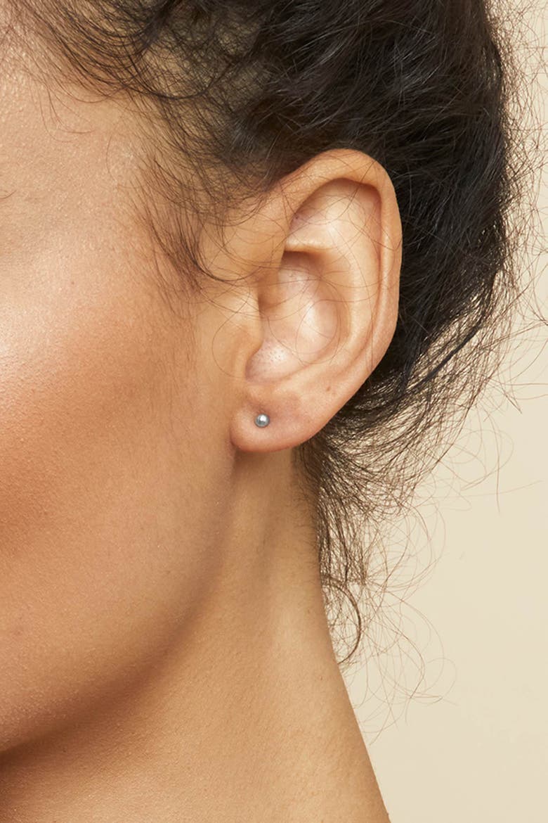 14K Gold Have a Ball Petite Studs, Alternate, color, White Gold