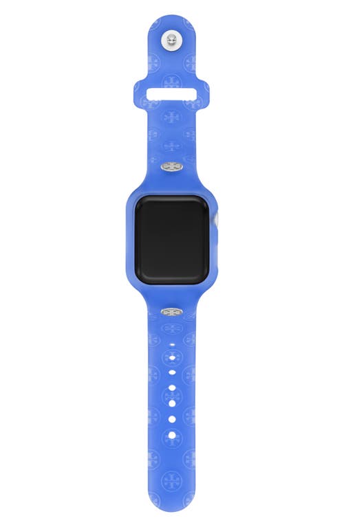 Tory Burch T Monogram Silicone Apple Watch® Watchband, 41mm In Blue